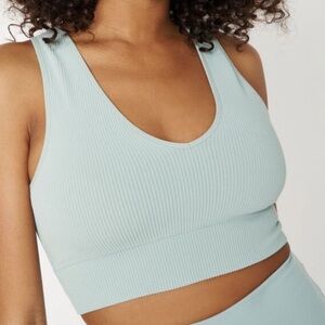 Garage Stella Seamless Plunge Rib Sleeveless Crop Tank